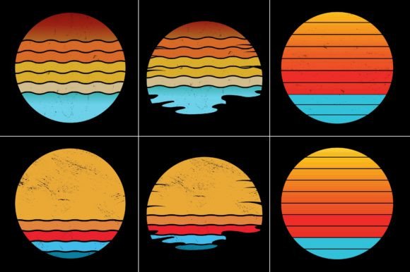 Sunset Colorful T-Shirt Graphic Bundle