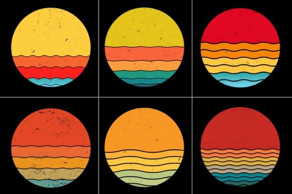 Sunset Colorful T-Shirt Graphic Bundle