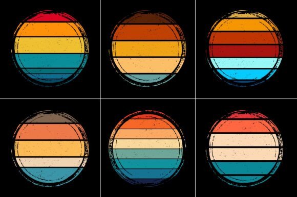 Sunset Colorful T-Shirt Graphic Bundle