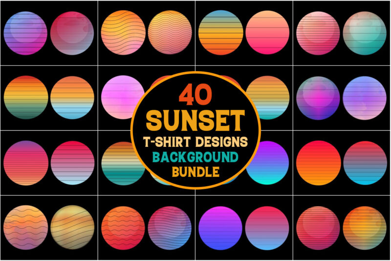 Sunset Gradient Background Bundle