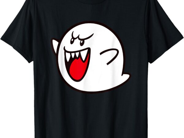 Super mario boo spooky big character icon t-shirt