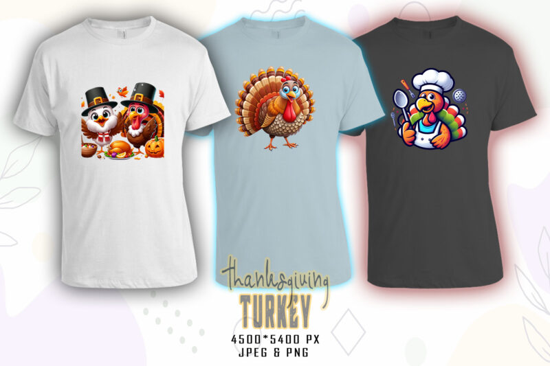 100 Funny Thanksgiving Day t-shirt design bundle of 100 png & jpeg designs download instantly Retro Vintage T-shirt Illustration Mega Bundle