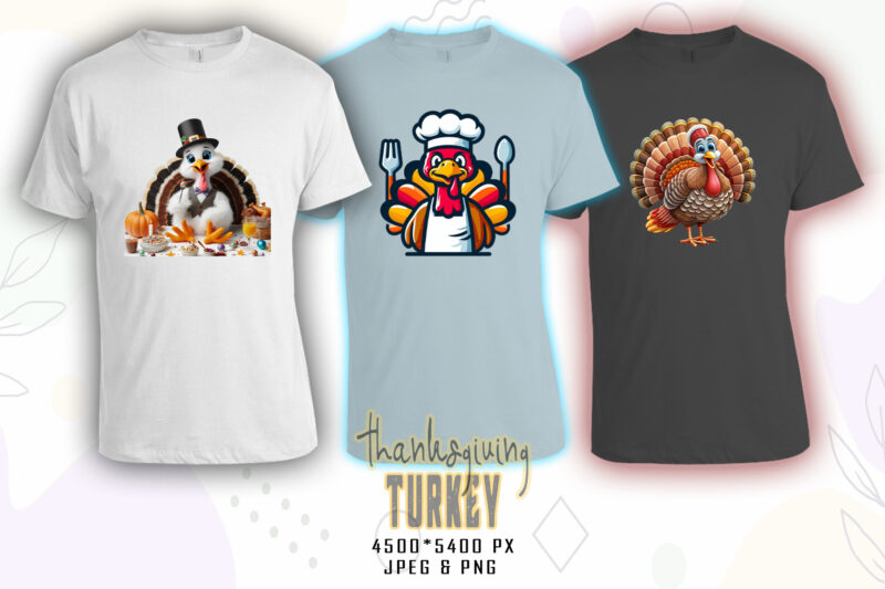 Funny Thanksgiving Day t-shirt design bundle of 20 png & jpeg designs – download instantly Retro Vintage T-shirt Design