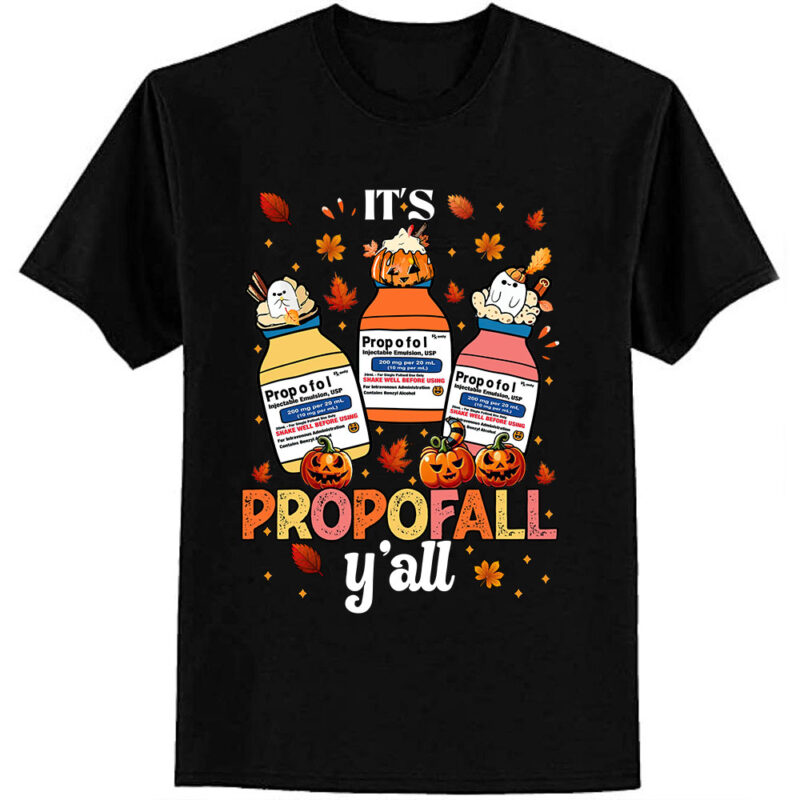 Thanksgiving Icu Nurse Propofol Fall Scrub Top Women Men T-Shirt ltsp