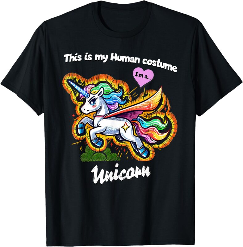 This is My Human Costume – Magic Halloween Unicorn T-Shirt