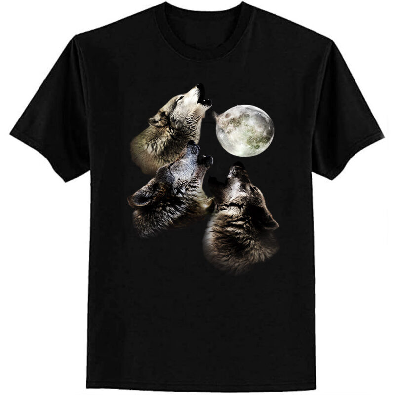 Three wolves howling at the moon Classic T-Shirt
