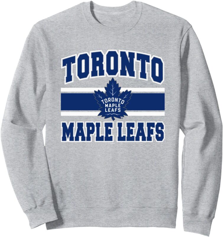 Toronto Maple Leafs Stripe Gray Officially Licensed Sweatshirt