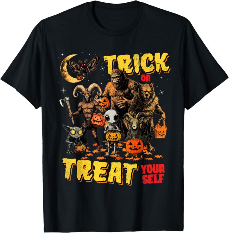 Trick Or Treat Yourself Cryptid Bigfoot Dogman Halloween T-Shirt