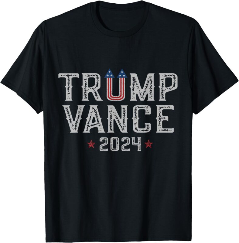 Trump JD Vance 2024 Retro Stripe and Star Trump Vance 2024 T-Shirt