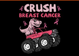 Crush Breast Cancer Awareness Monster Dinosaur SVG