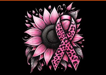 Sunflower Pink Breast Cancer Awareness PNG