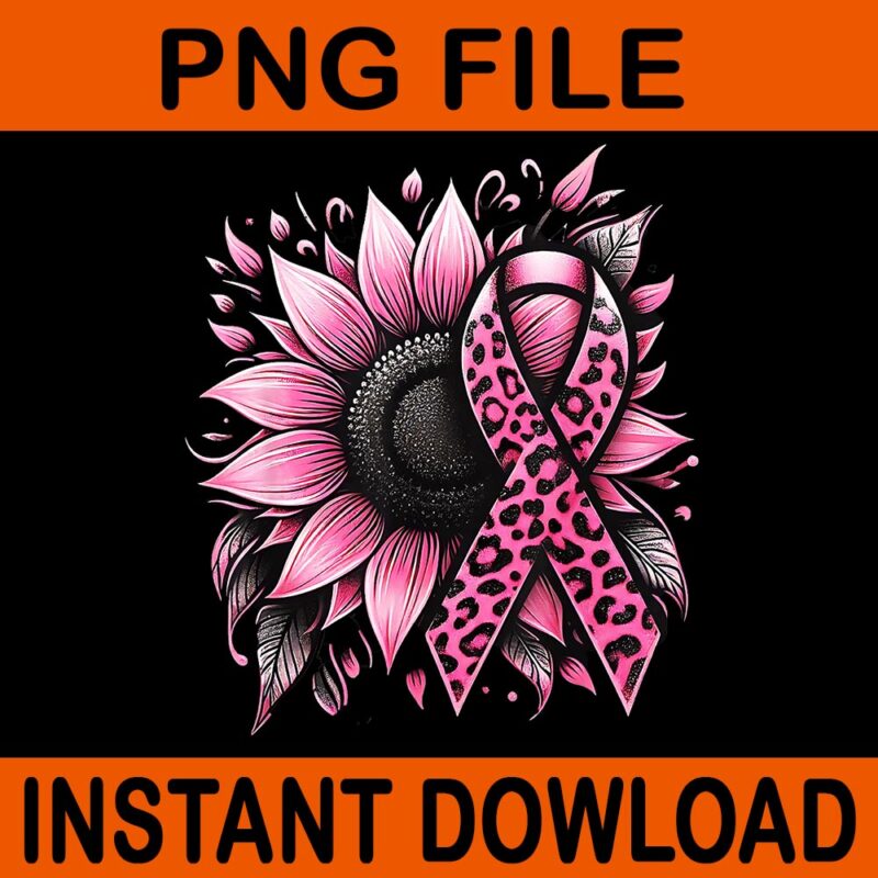 Sunflower Pink Breast Cancer Awareness PNG