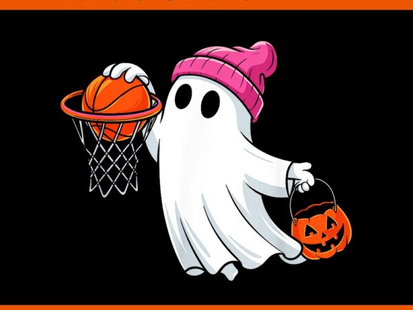 Ghost playing basketball halloween png t shirt design template Ghost playing basketball halloween png t shirt design template