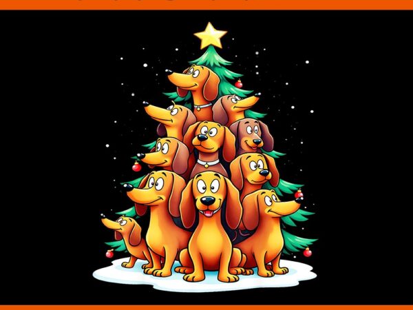 Dachshund dog christmas tree png t shirt vector illustration Dachshund dog christmas tree png t shirt vector illustration