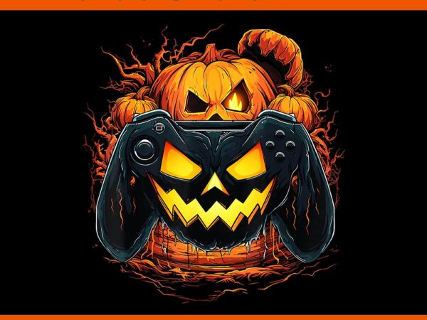 Gamer gaming pumpkin halloween png t shirt design template Gamer gaming pumpkin halloween png t shirt design template
