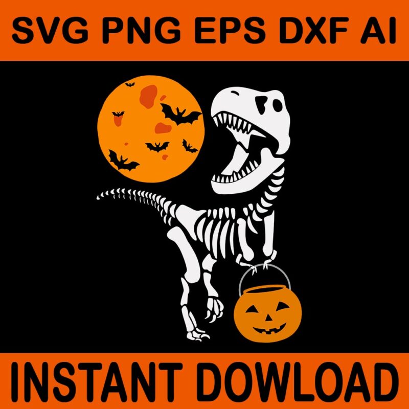 Dinosaur Halloween SVG, T-Rex Halloween SVG