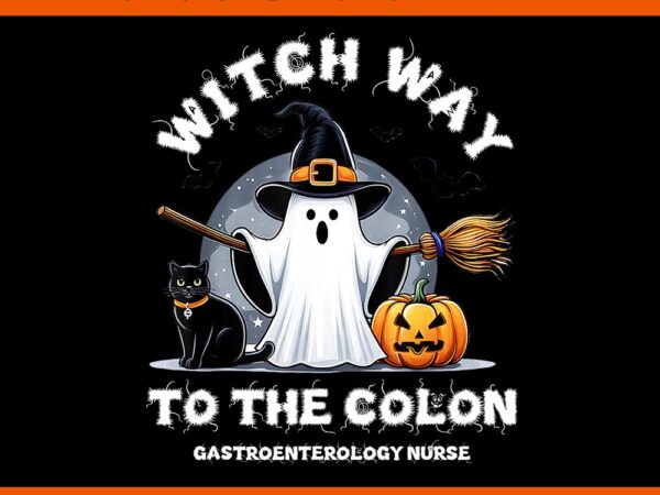 Witch way to the colon gastroenterology nurse png t shirt design for sale Witch way to the colon gastroenterology nurse png t shirt design for sale