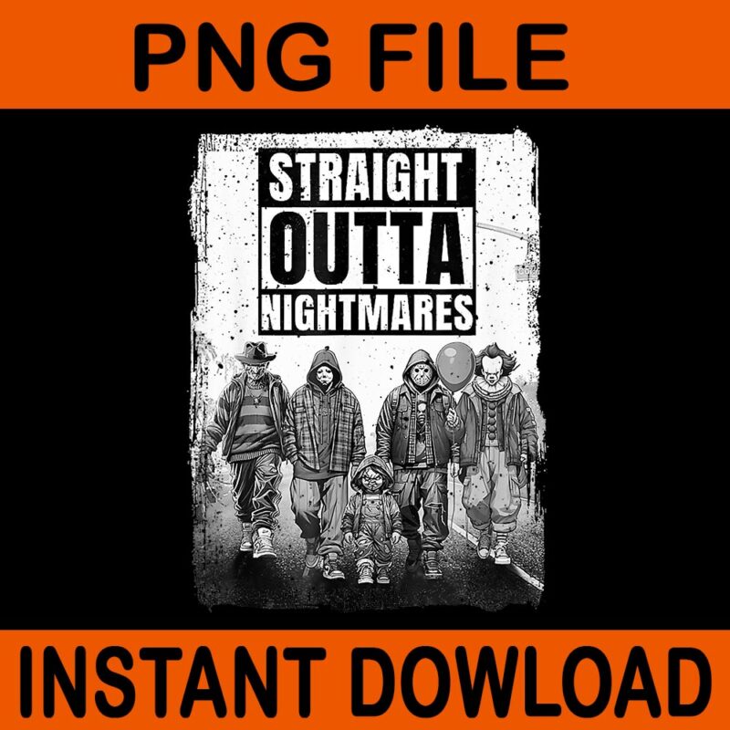 Straight Outta Nightmares Horror Halloween PNG