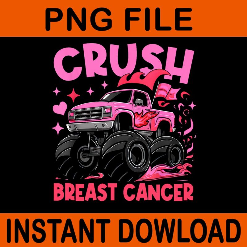 Monster Truck Pink Breast Cancer Awareness PNG