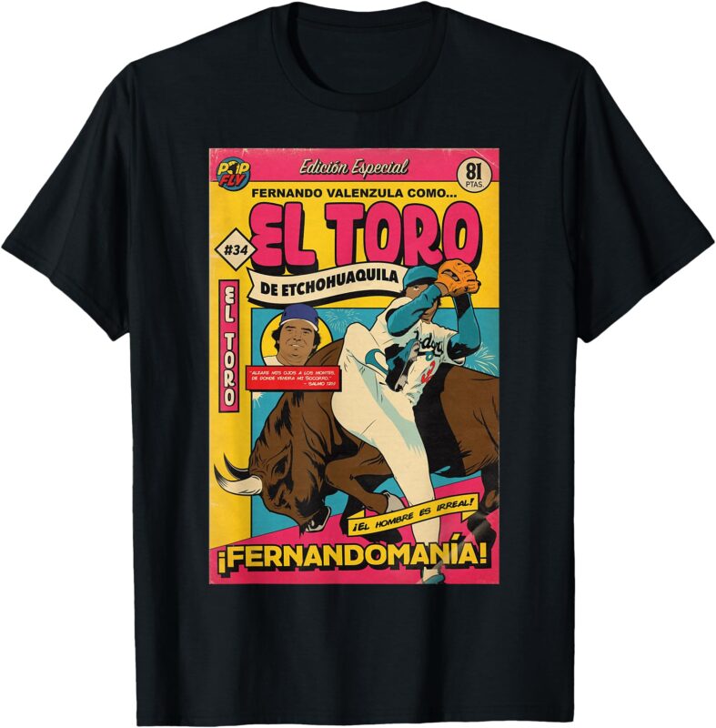 Valenzuela #34 Los Angeles Fernandomania El Toro Legend T-Shirt