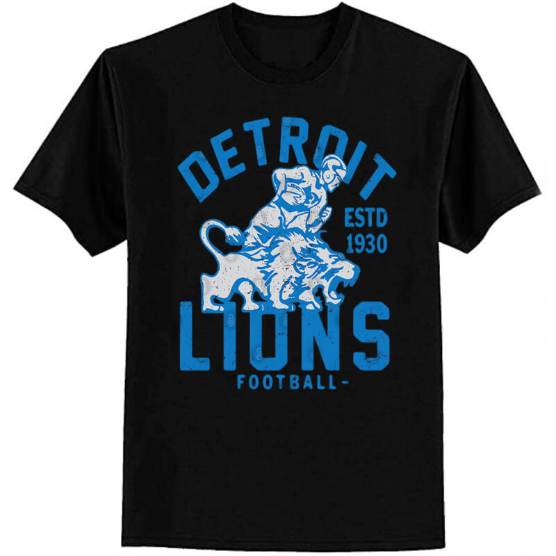 Vintage Detroit Lions 3 by Buck Tee T-Shirt
