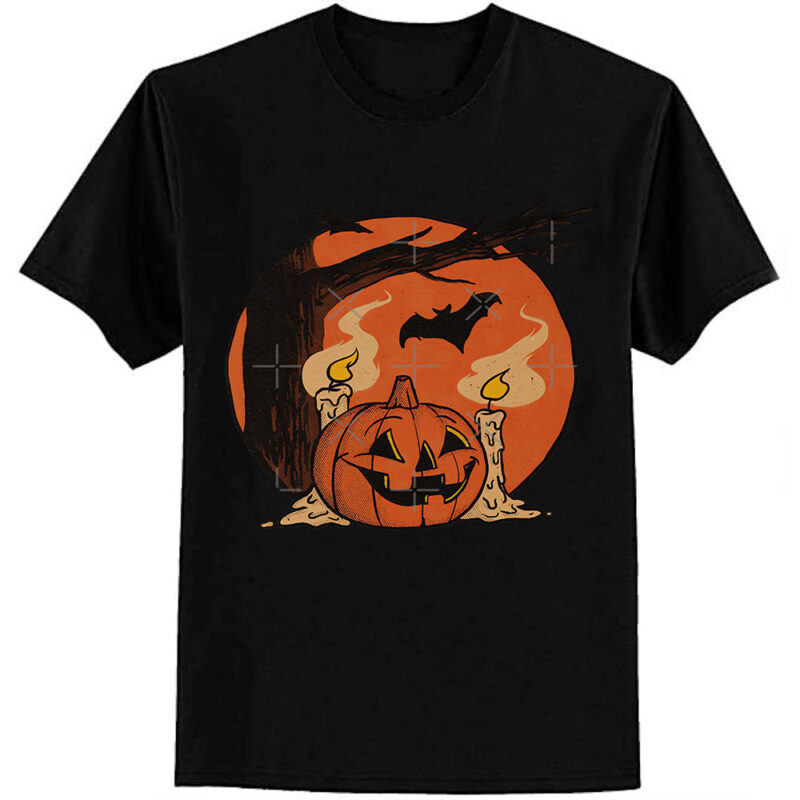 Vintage Pumpkin Scene Halloween Classic T-Shirt