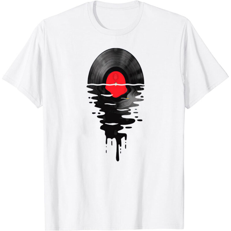Vinyl LP Music Record Sunset Red T-Shirt