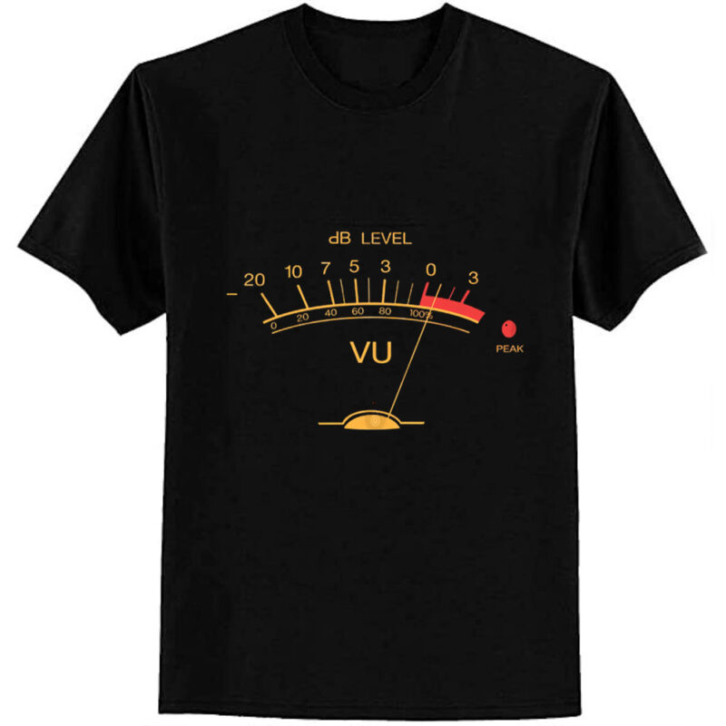 Volume VU Meter Vintage Audio Engineer Recording Studio Gear Head Musician Guitar Shirt T-Shirt