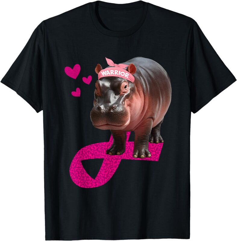Warrior Moo DenG Cute Breast Cancer Awareness Animal T-Shirt