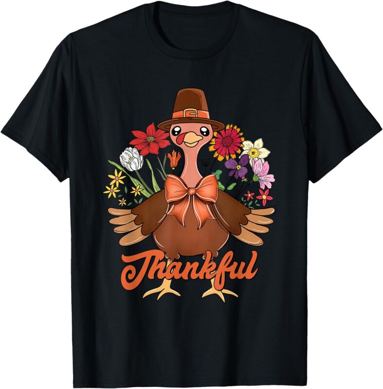 Thankful Vibes Turkey Thankful Funny Thanksgiving Women T-Shirt