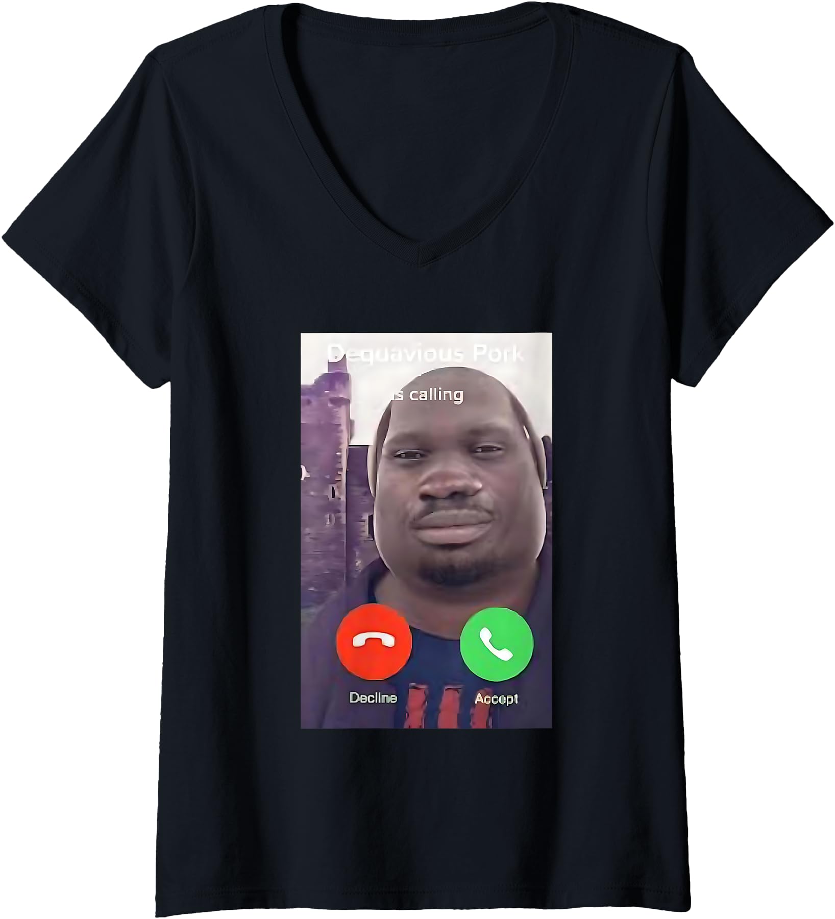 Womens Daquavious Pork is calling meme john pork meme V-Neck T-Shirt