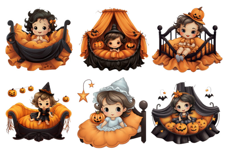 baby Coquette bed Halloween Clipart