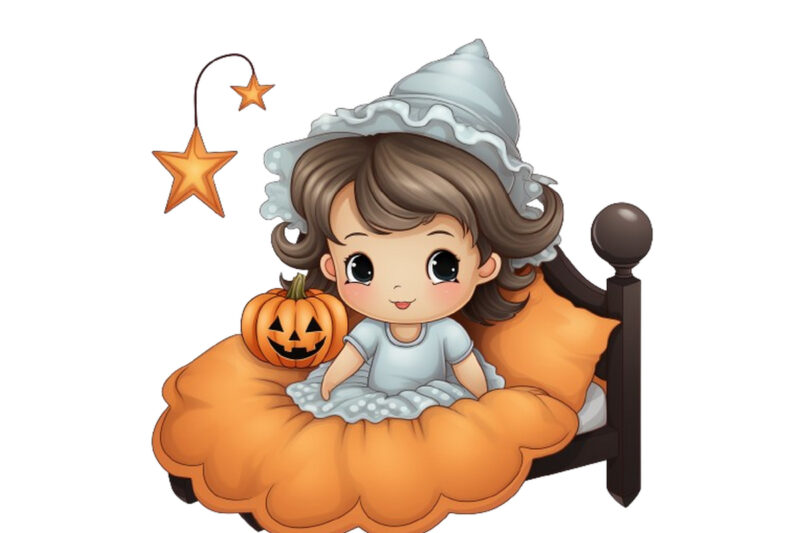 baby Coquette bed Halloween Clipart