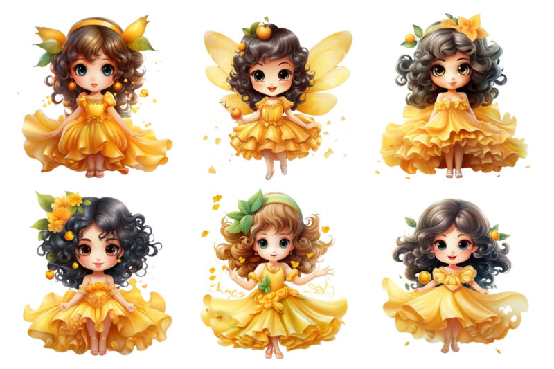 beautiful cartoon mango little fairy