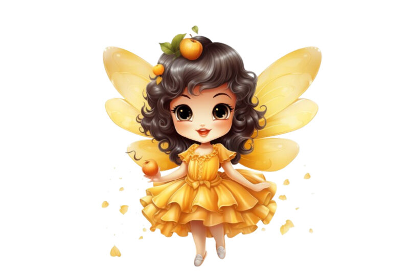 beautiful cartoon mango little fairy