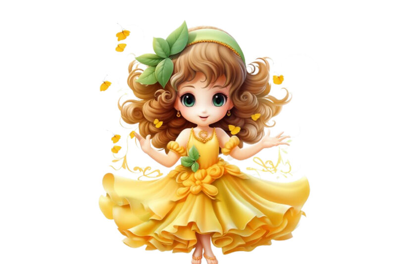 beautiful cartoon mango little fairy