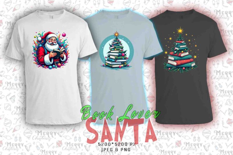 20 Trendy Book Lover Christmas t-shirt design bundle
