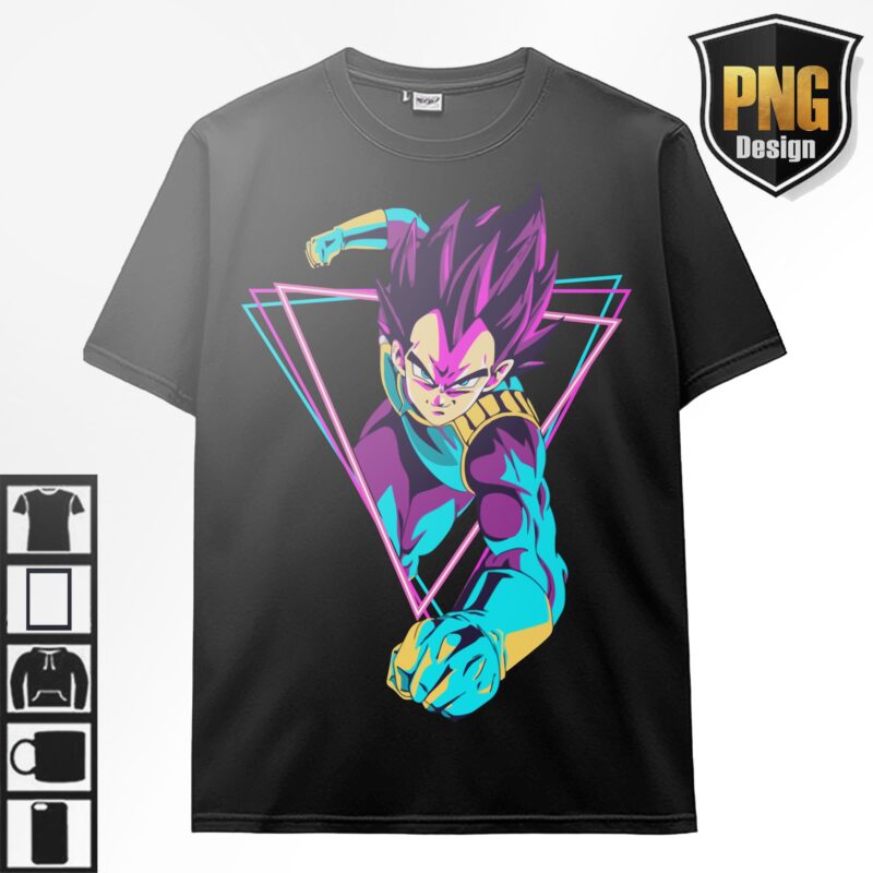 40 PNG Dragon Ball Z Goku Vegeta Frieza Bundle Design Anime Japanese Style POD TShirt Poster