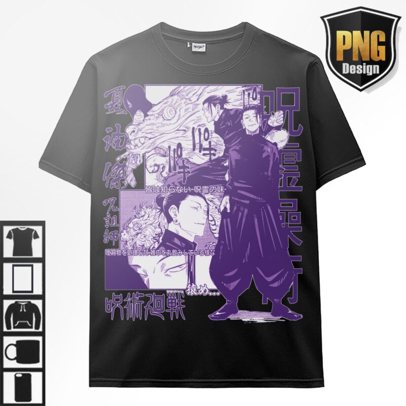 Jujutsu No Kaisen Anime 20 PNG Design Gojo Sukuna Japanese Style Print TShirt Poster Manga Digital