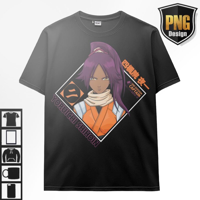 Bleach Anime Bundle Design 23 PNG Ichigo Byakuya, Shunsui Anime Japanese Style POD TShirt Poster