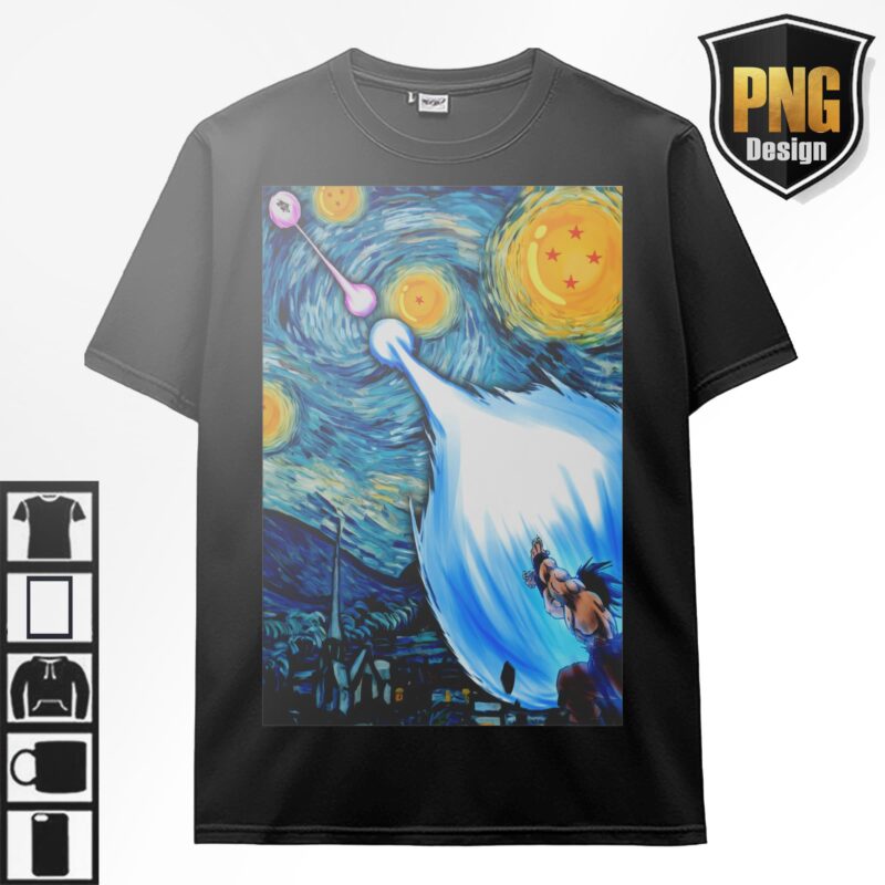 40 PNG Dragon Ball Z Goku Vegeta Frieza Bundle Design Anime Japanese Style POD TShirt Poster