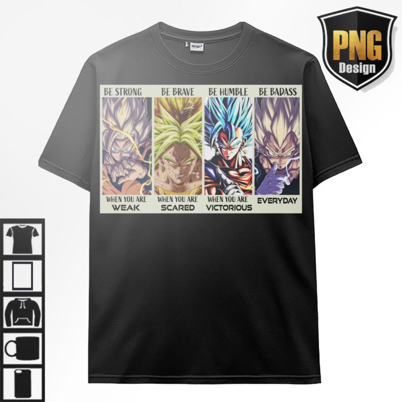 40 PNG Dragon Ball Z Goku Vegeta Frieza Bundle Design Anime Japanese Style POD TShirt Poster