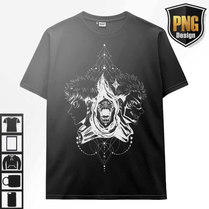 Jujutsu No Kaisen Anime 20 PNG Design Gojo Sukuna Japanese Style Print TShirt Poster Manga Digital