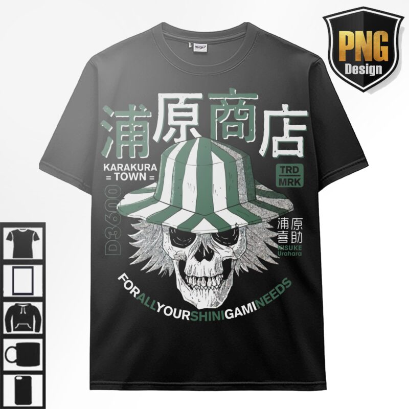 Bleach Anime Bundle Design 23 PNG Ichigo Byakuya, Shunsui Anime Japanese Style POD TShirt Poster