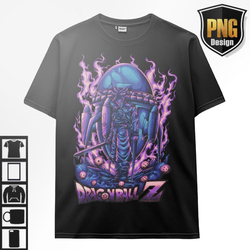 20 PNG Dragon Ball Z Goku Vegeta Frieza Cells Bundle Design Anime Japanese Style POD TShirt Poster