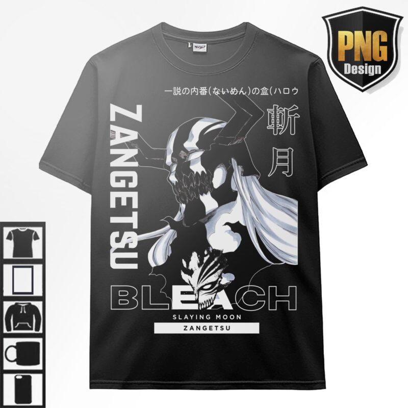 Bleach Anime Bundle Design 23 PNG Ichigo Byakuya, Shunsui Anime Japanese Style POD TShirt Poster