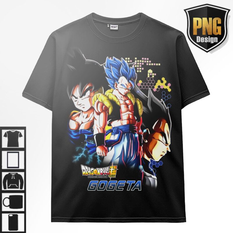 40 PNG Dragon Ball Z Goku Vegeta Frieza Bundle Design Anime Japanese Style POD TShirt Poster
