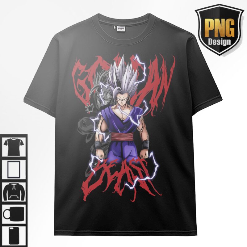 40 PNG Dragon Ball Z Goku Vegeta Frieza Bundle Design Anime Japanese Style POD TShirt Poster
