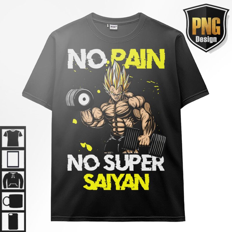 20 PNG Dragon Ball Z Goku Vegeta Frieza Cells Bundle Design Anime Japanese Style POD TShirt Poster