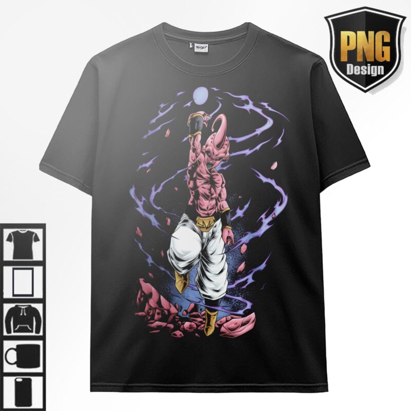 20 PNG Dragon Ball Z Goku Vegeta Frieza Cells Bundle Design Anime Japanese Style POD TShirt Poster